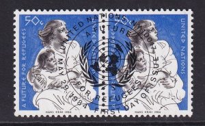 United Nations  New York  #424 cancelled 1984 future for refugees 50c  pair