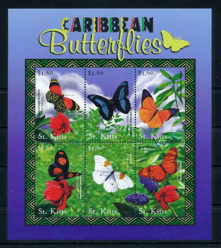 [98852] St. Kitts 2001 Insects Butterflies Sheet MNH