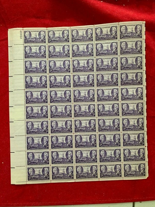 SCOTT 941 SHEET OF 50 TENNESSEE STATEHOOD 3C MNH with writing mark and bending