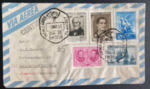 1958 Buenos Aires Argentina Certified Airmail Cover To Berlin Germany