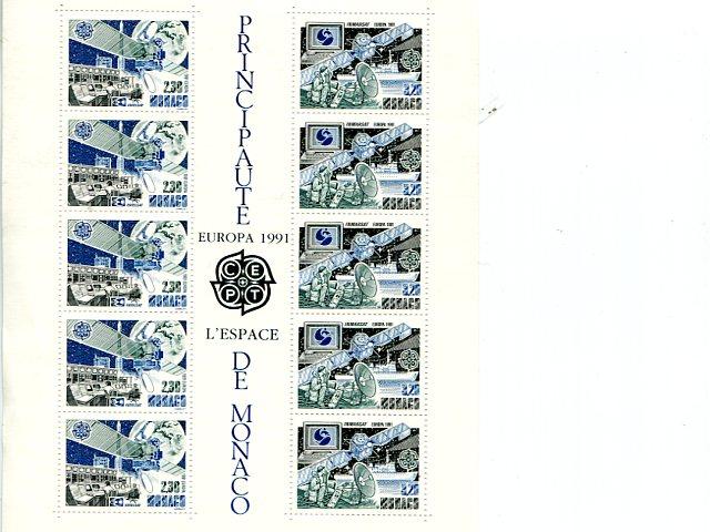 Monaco 1991 Europa mini sheet   Mint VF NH