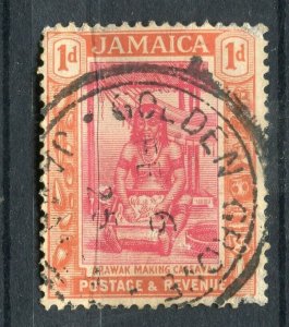 JAMAICA; 1920s early Pictorial GV issue fine used 1d. value + POSTMARK