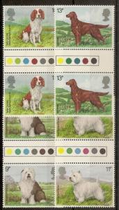 GB 1979 Dogs Traffic Light Gutter Pairs MNH