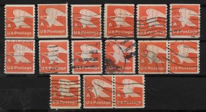 SC#1743 (15¢) A Rate Eagle Used Lot of 15 Stamps