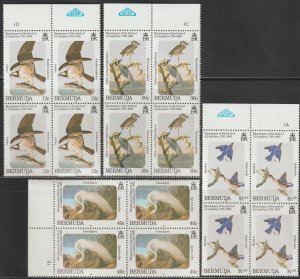 EDSROOM-O16064 Bermuda 465-68 MNH Audubon Birds Block of 4 CV$56