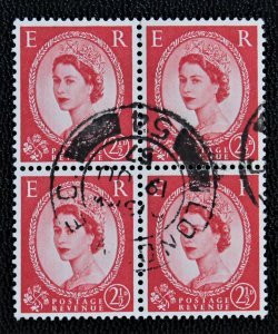 Great Britain #296 Used Block of 4 CDS London June 19, 1957