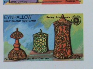 ​EYNHALLOW SCOTLAND STAMP CHESTS -IMPERF- MNH - MINI SHEET NO GUM AS ISSUED