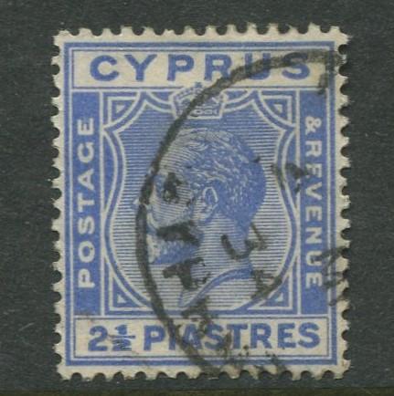 Cyprus - Scott 99 - KGV Definitive Issue -1924 - Used - Single 2.1/2pi Stamp