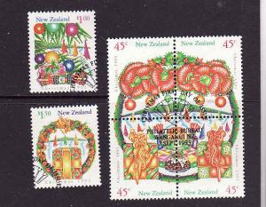 New Zealand-Sc#1164-9-used set-Christmas-Flowers-1993-