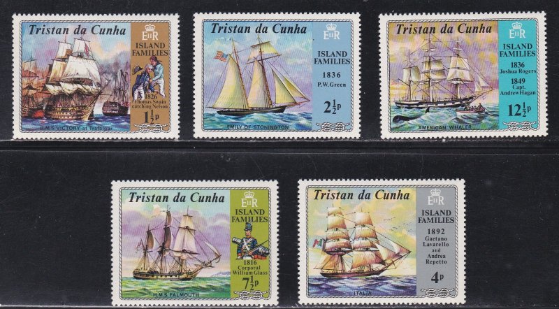 Tristan Da Cunha # 157-161, Sailing Ships, NH 1/2 Cat.