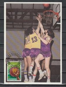 Luxembourg, Scott cat. 697. Basketball Federation issue. Max. Card. ^