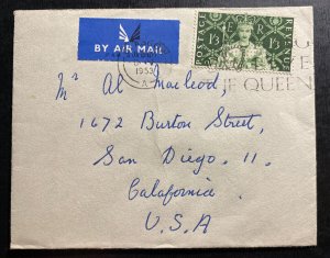 1953 Glasgow England First Day Cover FDC Queen Elizabeth II Coronation To USA