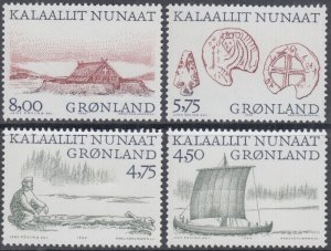 GREENLAND Sc # 351-4 CPL MNH SET of 4 ARCTIC VIKINGS, SHIP