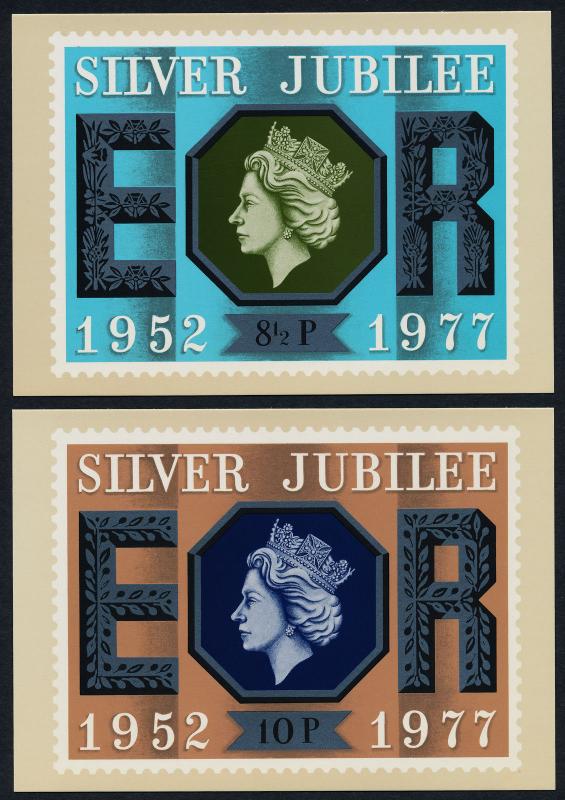 Great Britain 810.2-14 maxi (PHQ22) cards - Queen Elizabeth Silver Jubilee