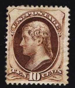 US Stamp #161 10c Brown Jefferson USED SCV $25