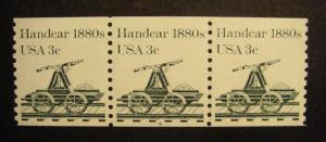 Scott 1898, 3 cent Hand Car, PNC3 #4, MNH Transportation Beauty