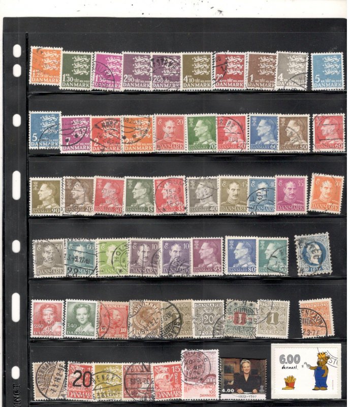 DENMARK COLLECTION ON STOCK SHEET MINT/USED