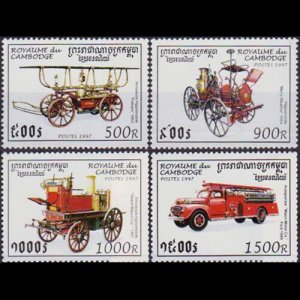 CAMBODIA 1997 - Scott# 1604-7 Fire Vehicles 500-1500r NH