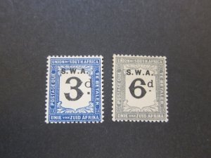 South West Africa 1928 Sc J79,80 MH