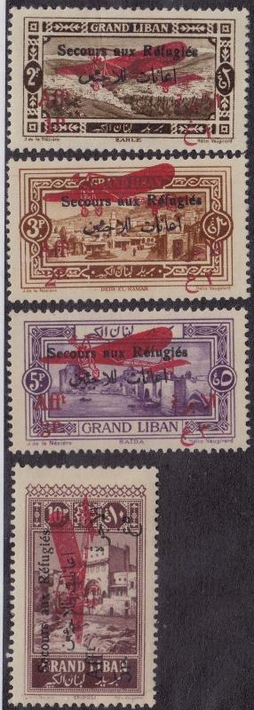 LEBANON MH Scott # CB1-CB4 - remnants, some bends (4 Stamps)