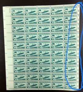 1091  Naval Review, Jamestown GUTTERSNIPE MNH 3 c Sheet of 50  FV $1.50  1957