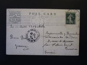 France 1908 Postcard to Tunisia - Z5431