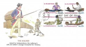 1977 FDC, #1717-1720, 1720a, 13c Colonial Civilian Skills, Fleetwood (5)