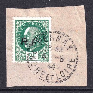 FRANCE 441 PERNAY LIBERATION OVERPRINT CDS VF ON PIECE