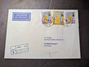 1993 Registered State of Qatar Airmail Cover Doha to Bremen Germany