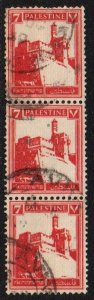 Palestine Sc #69 Used strip of 3