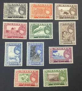 MOMEN: MALAYA KEDAH SG #92-102 1957 MINT OG NH LOT #60902