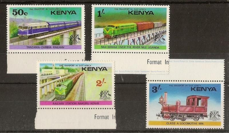 Kenya 1976 Trains Railway Transport MNH