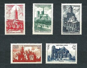 France 1947 Beautiful Views & Buildings (5v Cpt) V Fine MNH CV$12