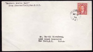Canada-covers #11488 - 3c KGVI mufti - Chesterfield, NWT - Au 10 1939 -cover-