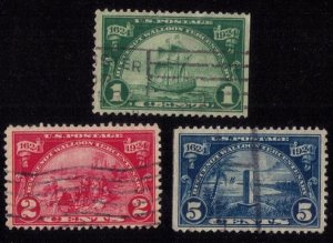 US Sc 614-616 Used Set Huguenot-Walloon Issue F-VF