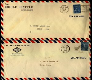 US TWO Advertising Covers Franked with 811 & 845 Shingles