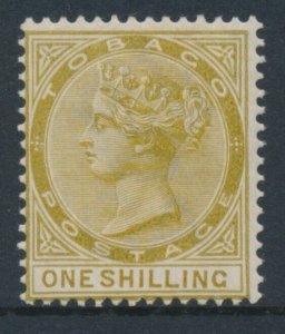 Tobago 1885-96 SG 24 1/- Olive-Yellow Mint Hinged