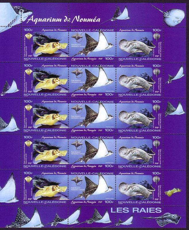 New Caledonia Noumea Aquarium Sheetlet of 5 sets SG#1315-1317