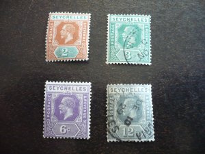 Stamps - Seychelles - Scott#91,92,98,100-Mint Hinged & Used Part Set of 4 Stamps