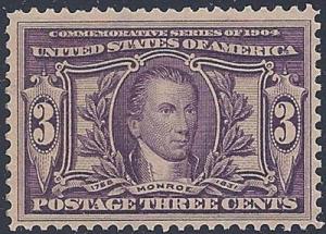 US Stamp Scott #325, 3c Louisiana Purchase, MNH OG F/VF, ...