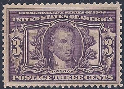 US Stamp Scott #325, 3c Louisiana Purchase, MNH OG F/VF, ...