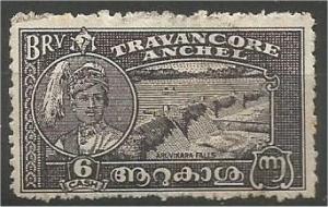 TRAVANCORE, INDIA, 1941, 6ca, Sir Bala Rama Varma, Scott 43 Possible mint