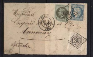 France #40 & 1cent & 2cent On Rare Cover
