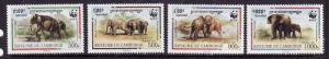 Cambodia-Sc#1597a-d-Unused NH set-1997-WWF-Animals-