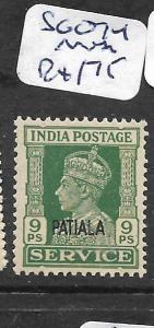 INDIA PATIALA (PP1702B)  KGVI SERVICE 9P  SG O74  MNH