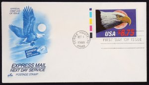 U.S. Used #2394 $8.75 Eagle & Moon Sheet Margin ArtCraft First Day Cover.