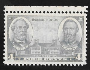 788 4 cents Lee, Jackson Stamp Mint OG NH EGRADED XF-SUPERB 96 XXF