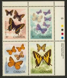 Canada 1213a TR Plate Block MNH Butterflies