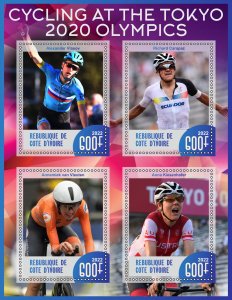 Stamps.Sports. Cycling  2022 year 1+1 sheets perf Ivory Coast