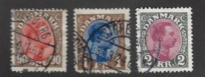 Denmark SC#127-129 Used F-VF SCV$21.25...nice bargain!!